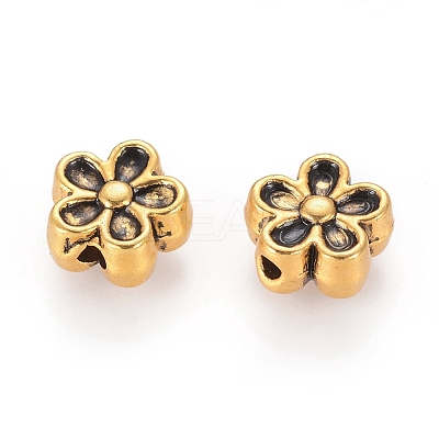Tibetan Style Alloy 3D Flower Beads GLF0476Y-1