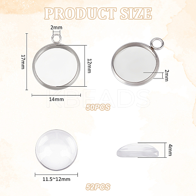 DIY Half Round Pendants Making Kits DIY-UN0002-40P-1