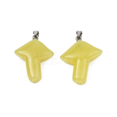 Natural Yellow Agate Pendants G-R480-02O-1