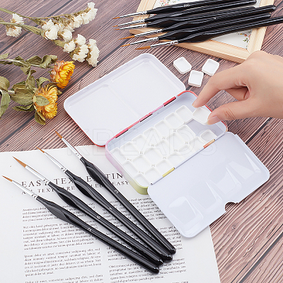 Wooden Mini Paints Brush Set AJEW-PH0001-66-1