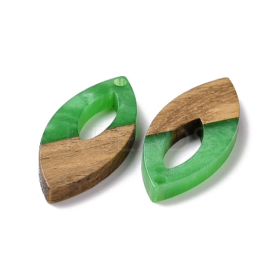 Opaque Resin & Walnut Wood Pendants RESI-N025-047B-01-1