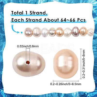 1 Strand Natural Cultured Freshwater Pearl Beads Strands PEAR-SC0001-41-1