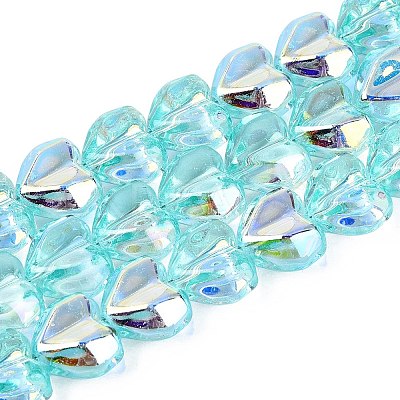 Electroplate Transparent Glass Beads Strands X-EGLA-N056-01A-03-1