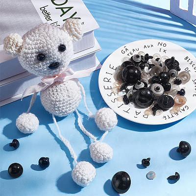 144 Sets 12 Style Plastic & Resin Doll Eyes DOLL-PH0001-45-1