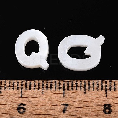 Natural Freshwater Shell Letter Charms BSHE-ZX007-02Q-1