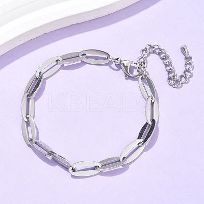 304 Stainless Steel Cable Chain Bracelets for Women BJEW-U038-01P-1
