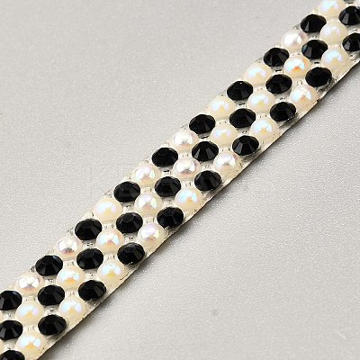 Resin Self Adhesive Sewing Trim Rhinestone Tape DIY-TAC0023-50A-1