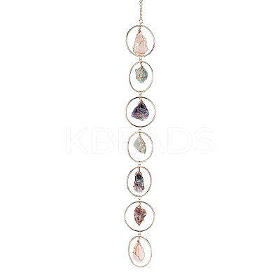 Nuggets Chakra Gemstone Chandelier Hanging Suncatcher AJEW-Q143-02-1