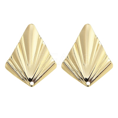 Brass Stud Earrings Findings EJEW-B063-10G-1