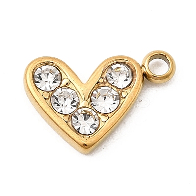 304 Stainless Steel with Rhinestone Pendants STAS-Z179-30G-1
