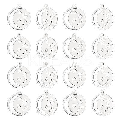 201 Stainless Steel Laser Cut Pendants STAS-UN0034-60-1