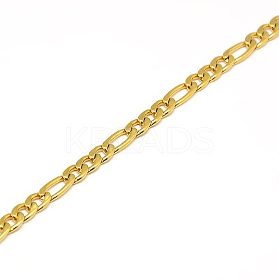 304 Stainless Steel Figaro Chain Necklace Making STAS-A028-N023G-1