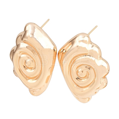 Brass Stud Earrings EJEW-H168-04G-1