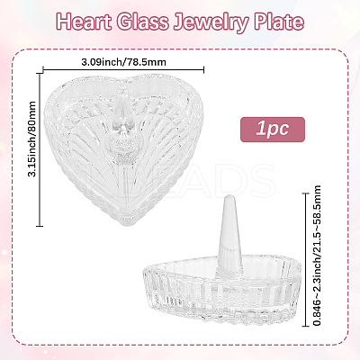 Heart Glass Jewelry Plates for Necklace ODIS-WH20002-05A-1
