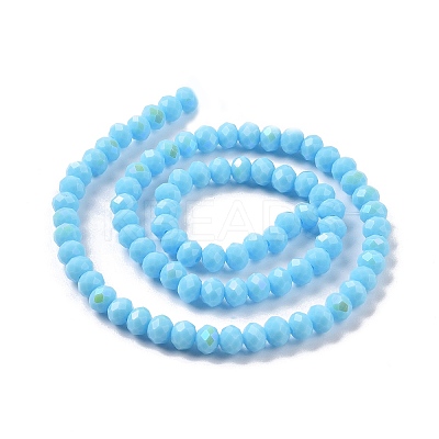 Electroplate Opaque Solid Color Glass Beads Strands X1-EGLA-A034-P4mm-L11-1