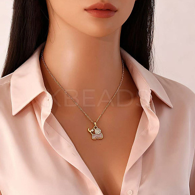304 Stainless Steel Enamel Pendant Necklaces WG17FE6-02-1