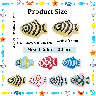20Pcs Painted Glass Beads Enamel Beads BLOW-PA0001-01-1