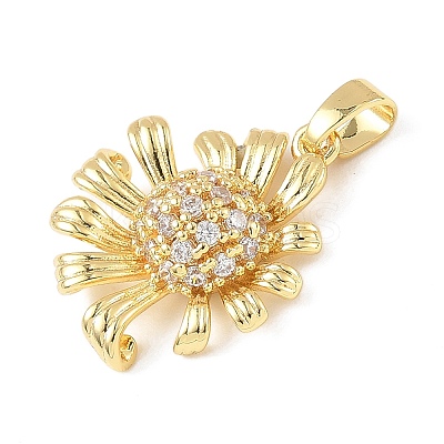 Brass Micro Pave Cubic Zirconia Pendants X-KK-D357-18G-1