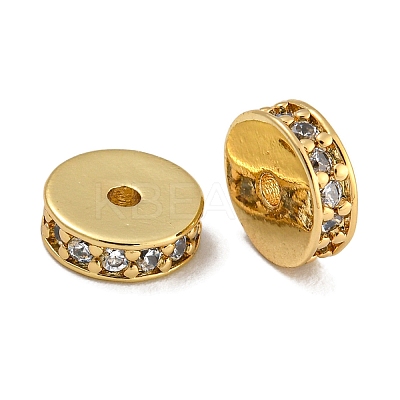 Rack Plating Brass Micro Pave Cubic Zirconia Beads KK-U030-28G-05-1