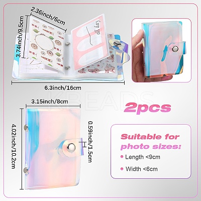 2Pcs PVC Mini Photocard Holder Book AJEW-SP0002-20A-01-1