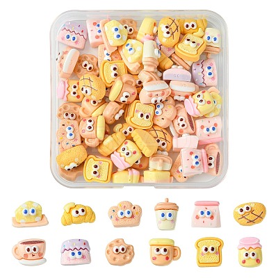 60Pcs 12 Styles Cartoon Opaque Resin Cabochons CRES-CJ0001-63-1
