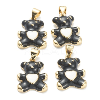 Brass Enamel Pendants KK-A153-06G-D-1