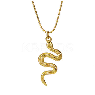 Vintage 304 Stainless Steel Snake Animal Pendant Necklaces LV0178-1-1