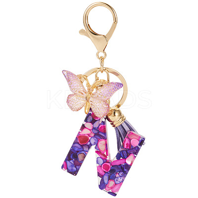 Resin Butterfly Pendant Keychains KEYC-TAC0034-03N-1