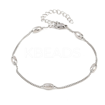 201 Stainless Steel Curb Chain Bracelets for Women LS-BJEW-G767-01A-P-1