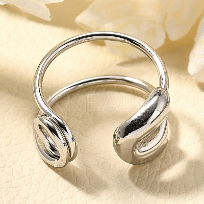 304 Stainless Steel Open Cuff Rings for Women LS-RJEW-A054-01P-1