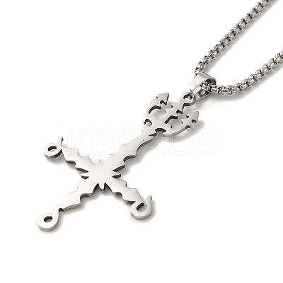 Non-Tarnish Cross Pendant Necklaces LS-NJEW-C044-04P-1