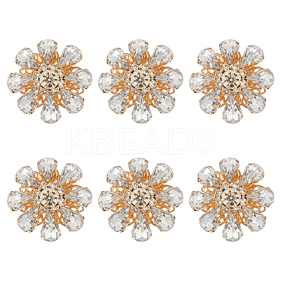 6Pcs Acrylic Rhinestone Buttons DIY-FG0004-60C-1