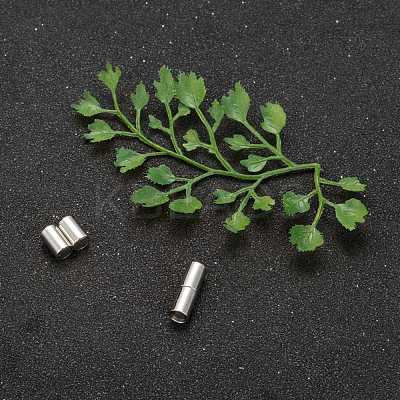 Tarnish Resistant Column 304 Stainless Steel Magnetic Clasps with Glue-in Ends STAS-I026-03-1