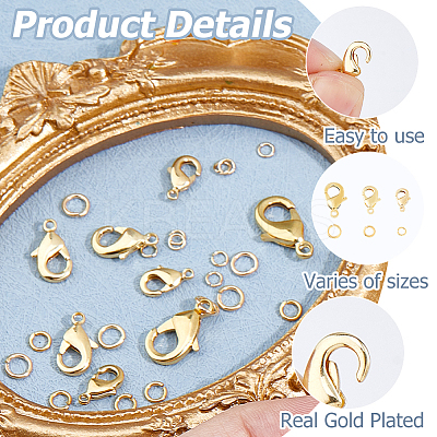 30Pcs Brass Lobster Claw Clasps KK-HS0001-37-1