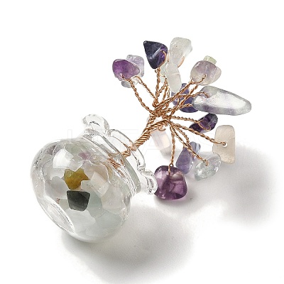 Natural Fluorite Chips Tree Decorations DJEW-Z007-02D-1