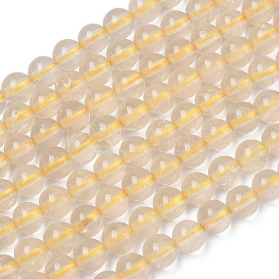 Natural Lemon Quartz(Heated) Beads Strands G-K365-F02-6mm-1