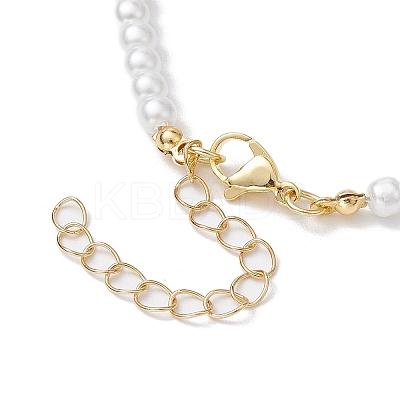 Brass Micro Pave Grade AAA Cubic Zirconia Letter Pendant Necklaces NJEW-JN04771-03-1
