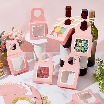 Square Kraft Paper Festival Gift Storage Boxes with Thank You Sticker and Polyester Ribbon CON-PH0003-06-1
