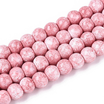 Baking Paint Glass Beads Strands X-DGLA-N016-6mm-02-1