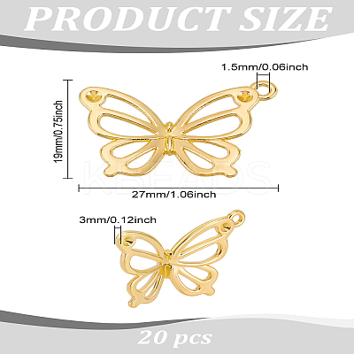 20Pcs Alloy Hollow Pendants FIND-LP0004-65G-1