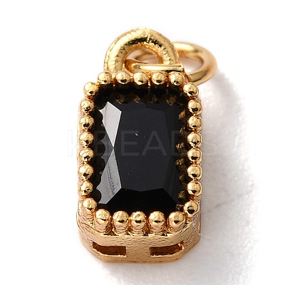 Real 18K Gold Plated Brass Inlaid Cubic Zirconia Charms LS-ZIRC-L100-075G-07-1
