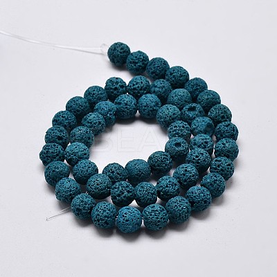 Natural Lava Rock Round Bead Strands G-I124-10mm-09-1