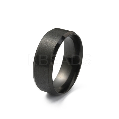 201 Stainless Steel Plain Band Ring for Men Women RJEW-WH0010-06F-MB-1