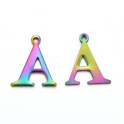 Ion Plating(IP) 304 Stainless Steel Alphabet Charms STAS-H122-A-M-1