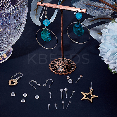 Resin with Cubic Zirconia Stud Earrings & Ear Nuts & Earring Sleeves FIND-BBC0003-70-1