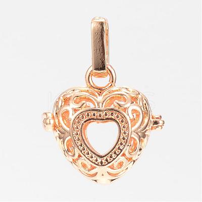 Rack Plating Brass Cage Pendants KK-S309-04G-1