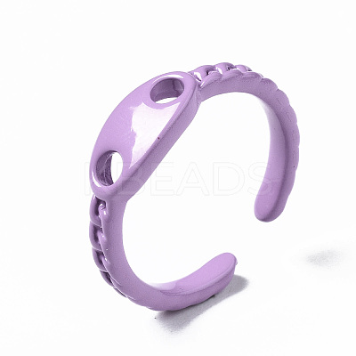 Spray Painted Brass Cuff Rings RJEW-S044-150-1