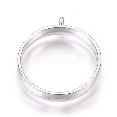 Alloy Open Back Bezel Pendants PALLOY-WH0030-01P-1