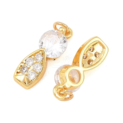 Brass Micro Pave Cubic Zirconia Pendants KK-F927-03G-1