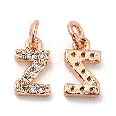 Brass Micro Pave Grade AAA Cubic Zirconia Charms LS-ZIRC-P067-11RG-Z-NR-1